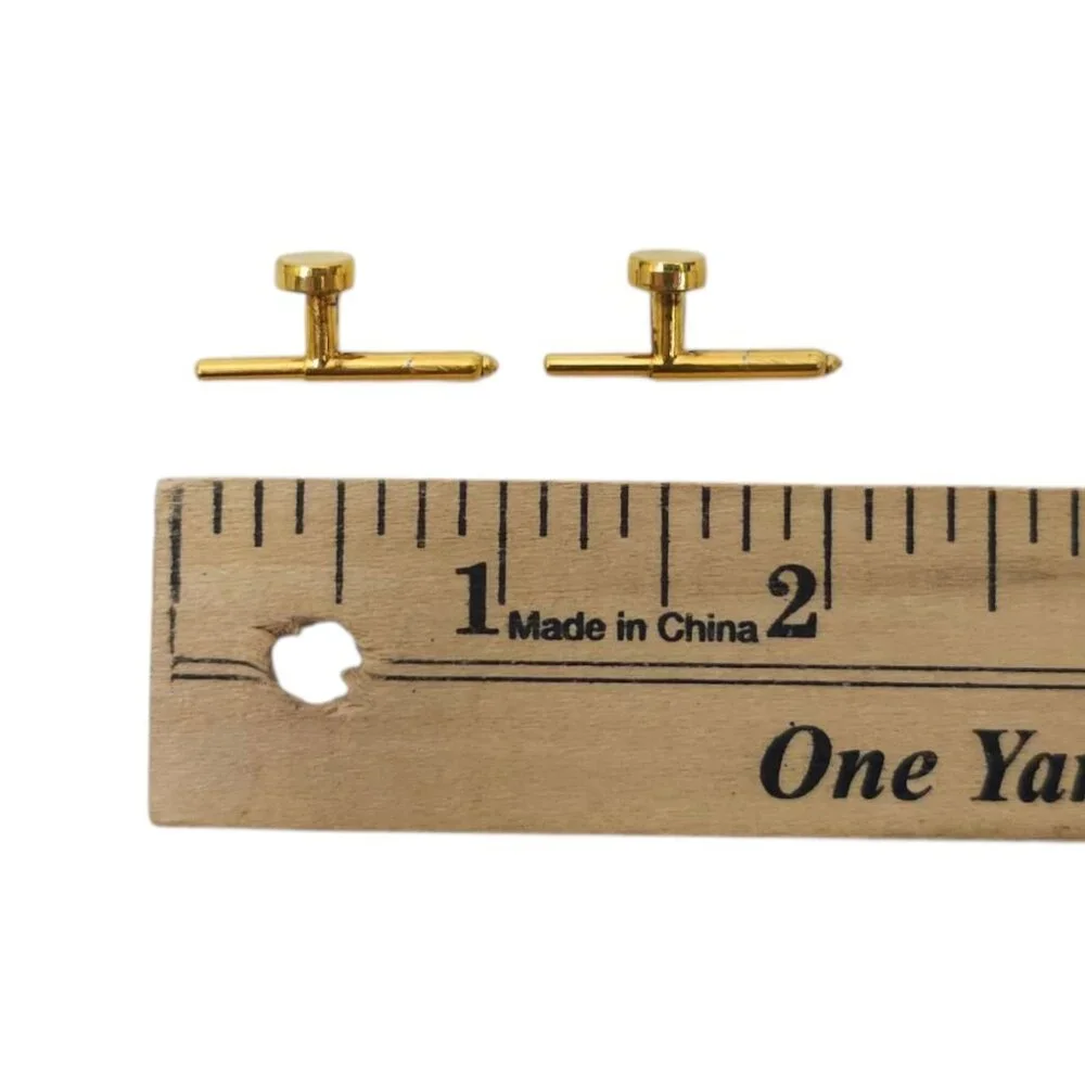 Vintage Gold Tone Cuff Bar Cufflinks Tuxedo Studs Men MCM Jewelry